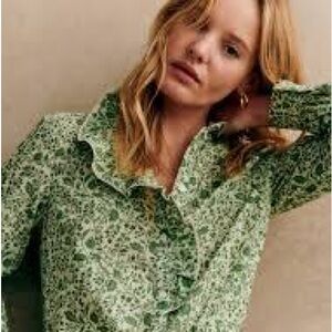 ISO Sezane Chlo shirt green blossom